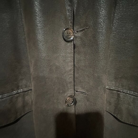 Men’s Wearhouse Genuine Leather Blazer Jacket Brown Size 46 – Classic 3-Button S - Picture 7 of 10